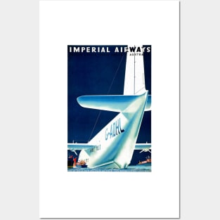 IMPERIAL AIRWAYS British Sea Plane Advertisement Vintage Airline Posters and Art